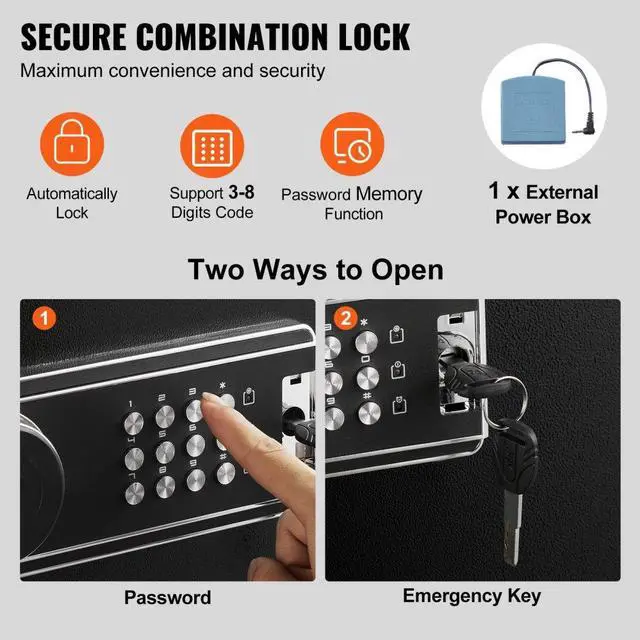 Alt view image 3 of 7 - VEVOR  6-8 Rifles Gun Safe, Rifle Safe with Lock & Digital Keypad, Quick Access Tall Gun Storage Cabinet with Removable Shelf, Rifle Cabinet for Home Rifle and Shotguns