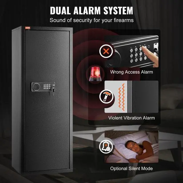 Alt view image 4 of 7 - VEVOR  6-8 Rifles Gun Safe, Rifle Safe with Lock & Digital Keypad, Quick Access Tall Gun Storage Cabinet with Removable Shelf, Rifle Cabinet for Home Rifle and Shotguns