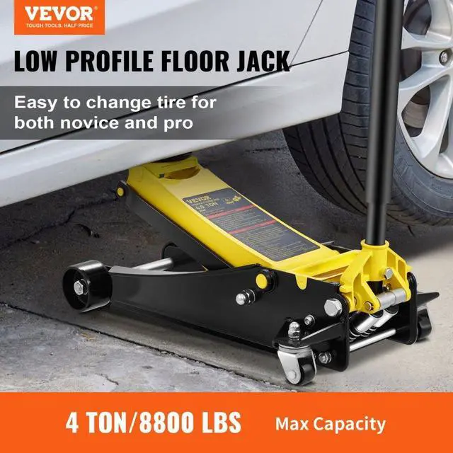 Alt view image 2 of 7 - VEVOR Low Profile Floor Jack 4 Ton Heavy Duty Steel Dual Piston Rapid Pump