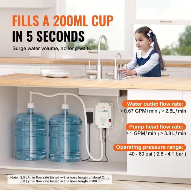 Alt view image 3 of 7 - VEVOR 2x5 Gallon Bottled Water Dispenser Pump System Water Dispensing Jug Pump