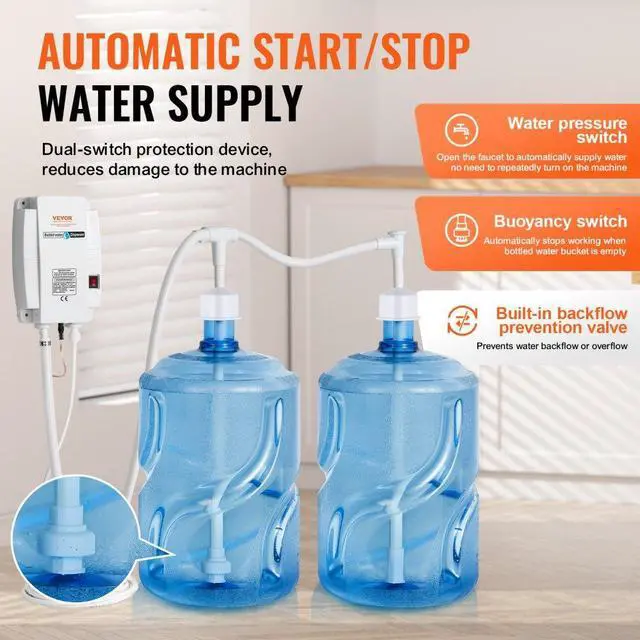 Alt view image 4 of 7 - VEVOR 2x5 Gallon Bottled Water Dispenser Pump System Water Dispensing Jug Pump