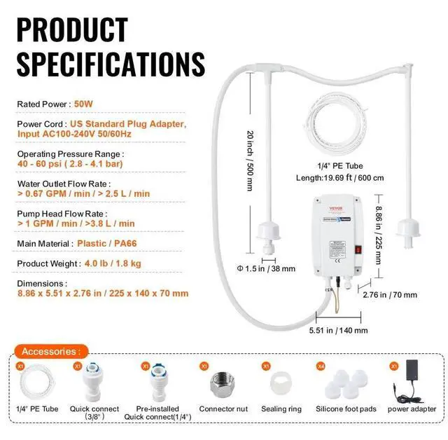 Alt view image 7 of 7 - VEVOR 2x5 Gallon Bottled Water Dispenser Pump System Water Dispensing Jug Pump