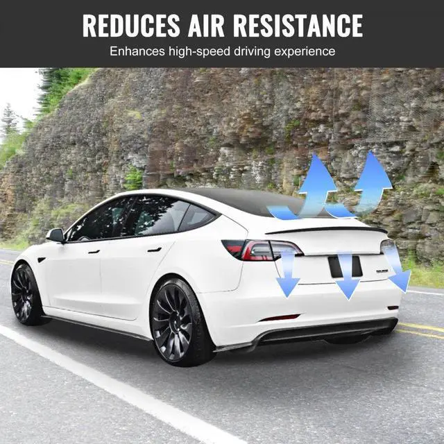 Alt view image 5 of 7 - VEVOR GT Wing Car Spoiler, 48.2 inch Spoiler, Compatible with Tesla Model 3, High Strength ABS Material, Baking Paint, Car Rear Spoiler Wing, Racing Spoilers for Cars, Matte Black