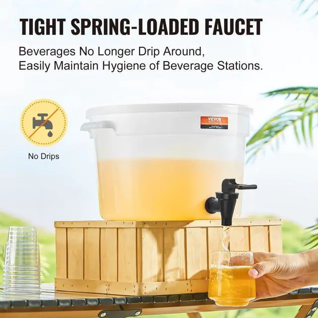 Alt view image 3 of 7 - VEVOR  Beverage Dispenser, 3 Gallon Drink Dispensers for Parties, Plastic Juice Dispenser with Spigot and Lid, Iced Tea Lemonade Juice Water Dispenser, for Restaurants, Hotels, Parties