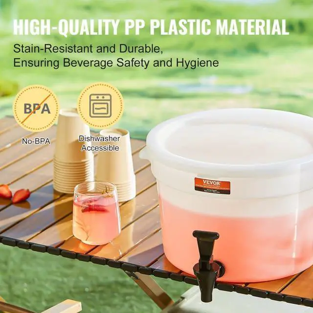 Alt view image 4 of 7 - VEVOR  Beverage Dispenser, 3 Gallon Drink Dispensers for Parties, Plastic Juice Dispenser with Spigot and Lid, Iced Tea Lemonade Juice Water Dispenser, for Restaurants, Hotels, Parties