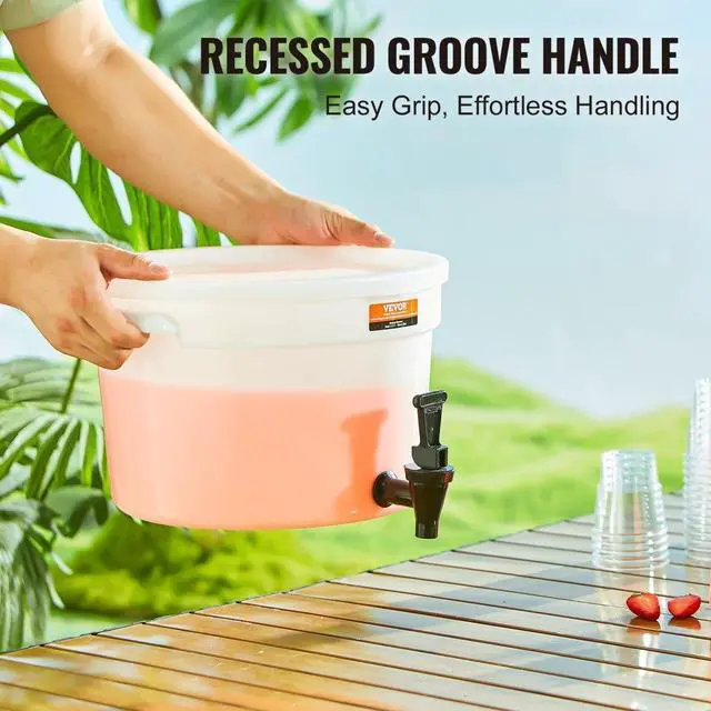 Alt view image 6 of 7 - VEVOR  Beverage Dispenser, 3 Gallon Drink Dispensers for Parties, Plastic Juice Dispenser with Spigot and Lid, Iced Tea Lemonade Juice Water Dispenser, for Restaurants, Hotels, Parties