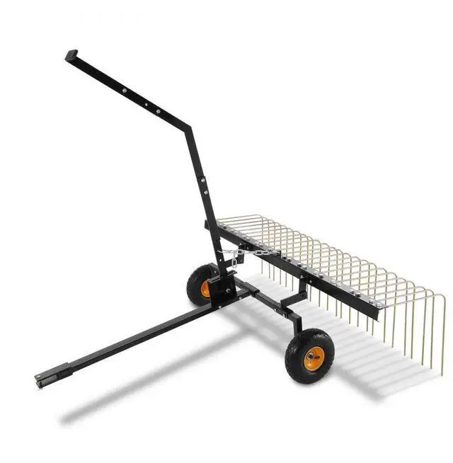 Main image of VEVOR  Tow Behind Dethatcher, 60-inch Tow Dethatcher with 24 Steel Tines, Lawn Dethatcher Rake for ATV or Mower, Tow Behind Lawn Rake with Lift Handle for Leaves, Pine Needles, and Grass