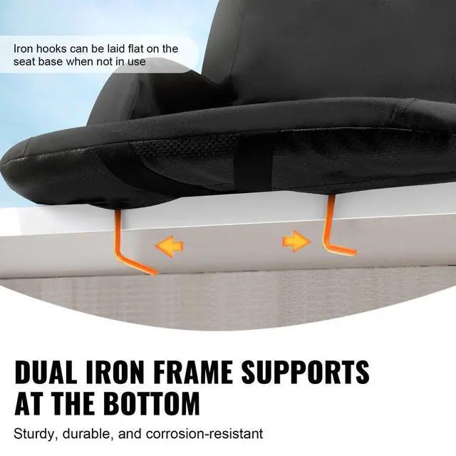 Alt view image 5 of 7 - VEVOR Stadium Seat with Back Support, Wide Bleacher Seat Backs, Folding Padded Cushion Stadium Chair, Portable Reclining Chairs with Hook Pocket Cupholder, Ideal for Sport Event Beach Concert (2 Set)