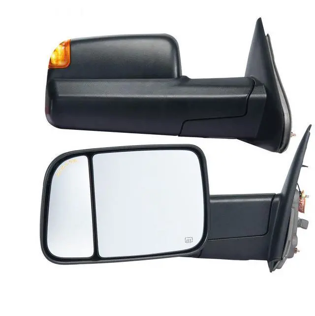 Main image of VEVOR  Towing Mirrors, Left & Right Pair Set for 2002-2008 Dodge Ram 1500 2500 3500 (Partial 2009 Models), Power Heated with Signal Light & Puddle Light, Manual Controlling Flipping Folding, Black
