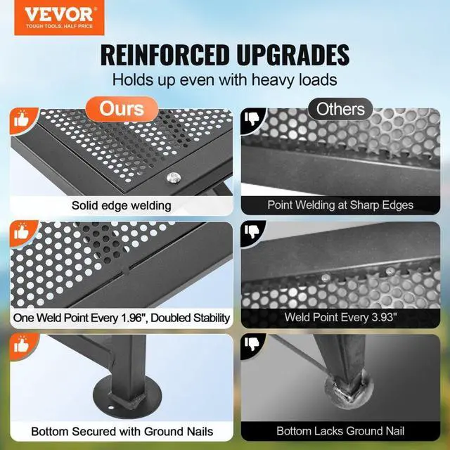 Alt view image 2 of 7 - VEVOR Goat & Sheep Stand, 51x23 inch Livestock Stand, Metal Livestock Milking and Shearing Stand 21" to 33" Adjustable Height, with Headpiece and Nose Loop, 500lbs Loading Weight, Black