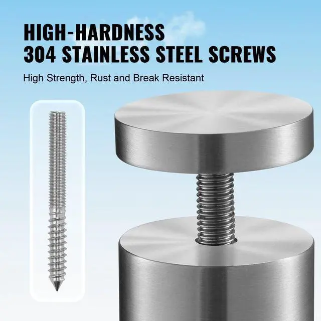 Alt view image 6 of 7 - VEVOR Glass Clamp, 10 PCS Round Glass Railing Bracket for 0.31 "-0.62 " Tempered Glass, 316 Stainless Steel Glass Mounting Clamp, Glass Shelf Bracket for Balcony, Garden, Pool, Stair, Silver