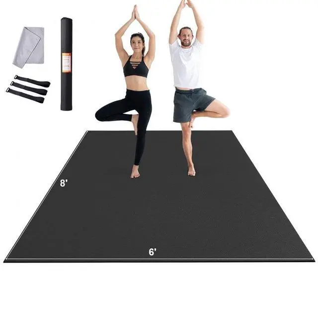 Main image of VEVOR Exercise Mat, Non Slip High Density Premium Yoga Mat, Exercise Yoga Mat for Men & Women, Fitness & Exercise Mat with Bag & Carry Strap, for All Types of Home Yoga, Pilate & Floor Workout (8x6ft)
