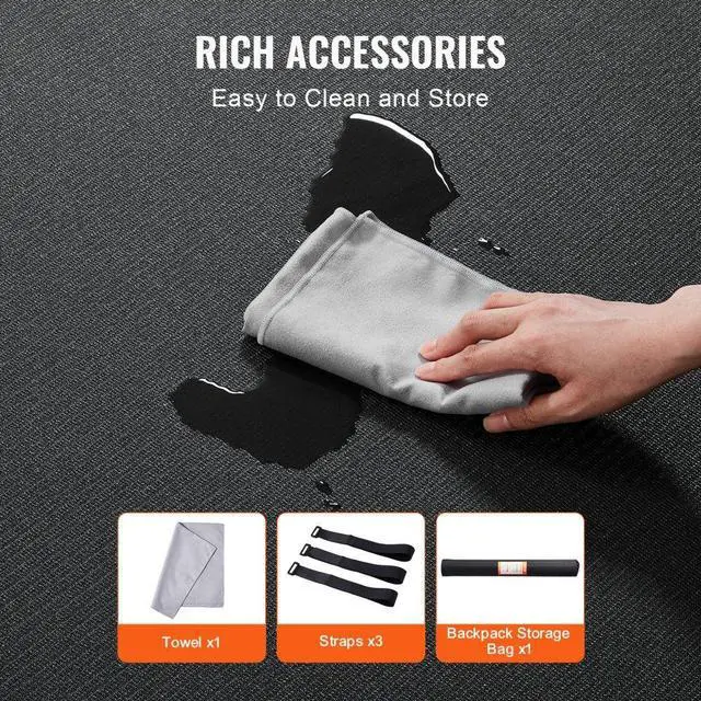 Alt view image 5 of 14 - VEVOR Exercise Mat, Non Slip High Density Premium Yoga Mat, Exercise Yoga Mat for Men Women, Fitness & Exercise Mat with Bag & Carry Strap, for All Types of Home Yoga, Pilate & Floor Workout (12x6ft)