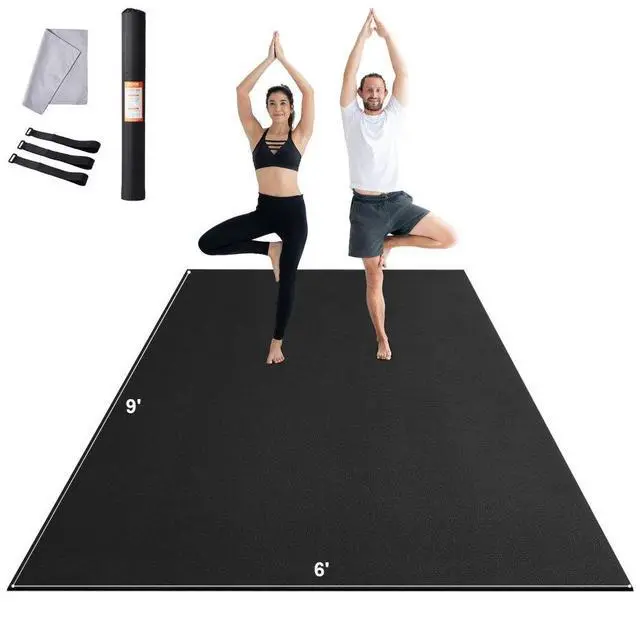 Main image of VEVOR Exercise Mat, Non Slip High Density Premium Yoga Mat, Exercise Yoga Mat for Men & Women, Fitness & Exercise Mat with Bag & Carry Strap, for All Types of Home Yoga, Pilate & Floor Workout (9x6ft)