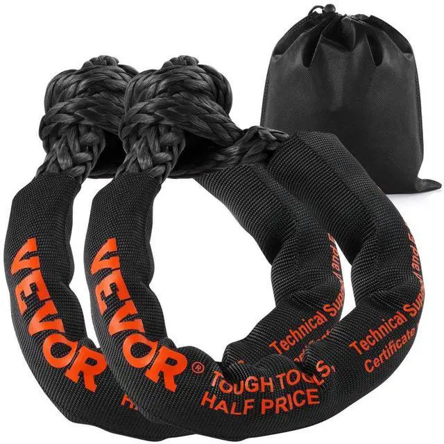 Main image of VEVOR Soft Shackle Synthetic Recovery Rope 2PCS 1/2"x22" 44092lbs Break Strength