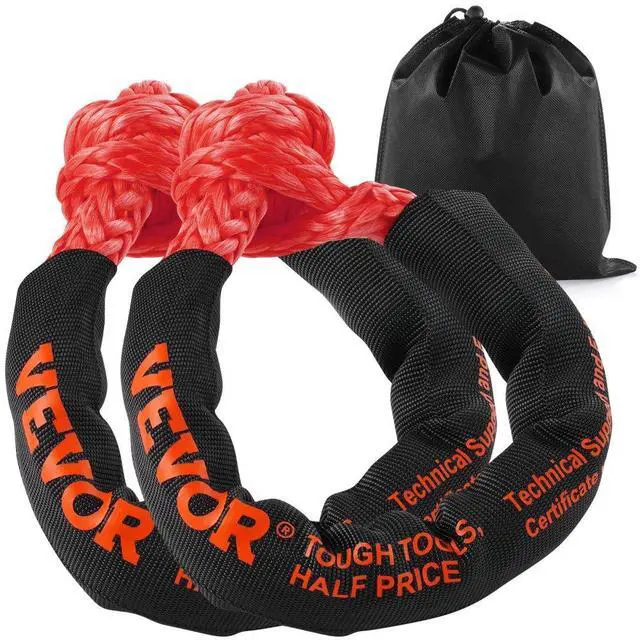 Main image of VEVOR Soft Shackle Synthetic Recovery Rope 2PCS 1/2"x22" 44092lbs Break Strength
