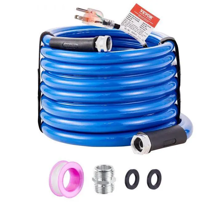 Main image of VEVOR 30ft Heated Water Hose for RV, Heated Drinking Water Hose Antifreeze to -45°F, Automatic Self-regulating, 5/8" I.D. with 3/4" GHT Adapter, Lead and BPA Free