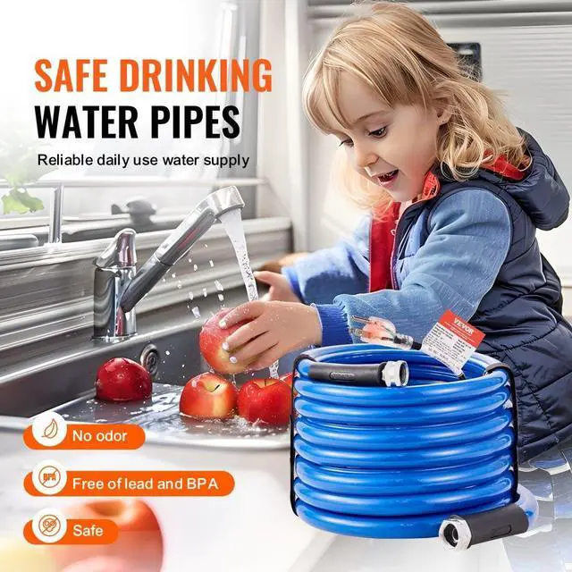 Alt view image 4 of 14 - VEVOR 30ft Heated Water Hose for RV, Heated Drinking Water Hose Antifreeze to -45°F, Automatic Self-regulating, 5/8" I.D. with 3/4" GHT Adapter, Lead and BPA Free