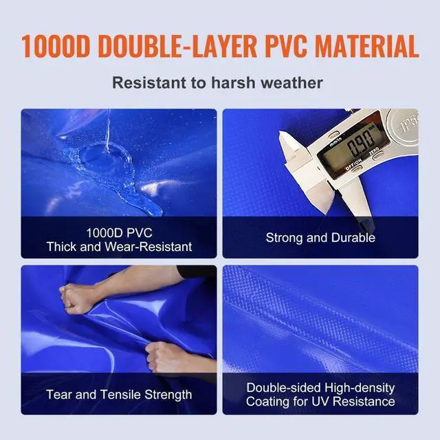 Alt view image 3 of 7 - VEVOR 330L/87 Gallon Water Storage Bladder, RV Water Tank, 1000D Blue PVC Collapsible Water Storage Containers, Large Capacity Soft Water Bag, Portable Water Bladder, Fire Prevention, Camping, Emergen