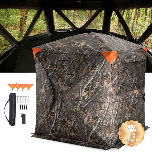 Main image of VEVOR Hunting Blind, 270° See Through Ground Blind, 2-3 Person Pop Up Deer Blind for Hunting with Carrying Bag, Portable Resilient Hunting Tent, 3 Horizontal Windows for Turkey and Deer Hunting