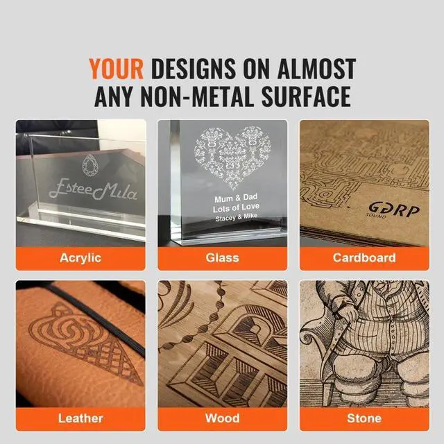 Alt view image 4 of 7 - VEVOR  40W Desktop CO2 Laser Engraver, 12 x 8 in, 11.8 IPS Laser Cutter Machine with Water-Cooled Laser Tube, Compatible with CorelDRAW, Windows XP 7 8 10, EMF, JPG, PLT, WMF, for Wood Acrylic Fabric