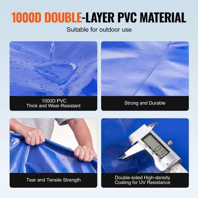 Alt view image 3 of 7 - VEVOR 400L/105.7 Gallon Water Storage Bladder, RV Water Tank, 1000D Blue PVC Collapsible Water Storage Containers, Large Capacity Soft Water Bag, Portable Water Bladder, Fire Prevention, Camping