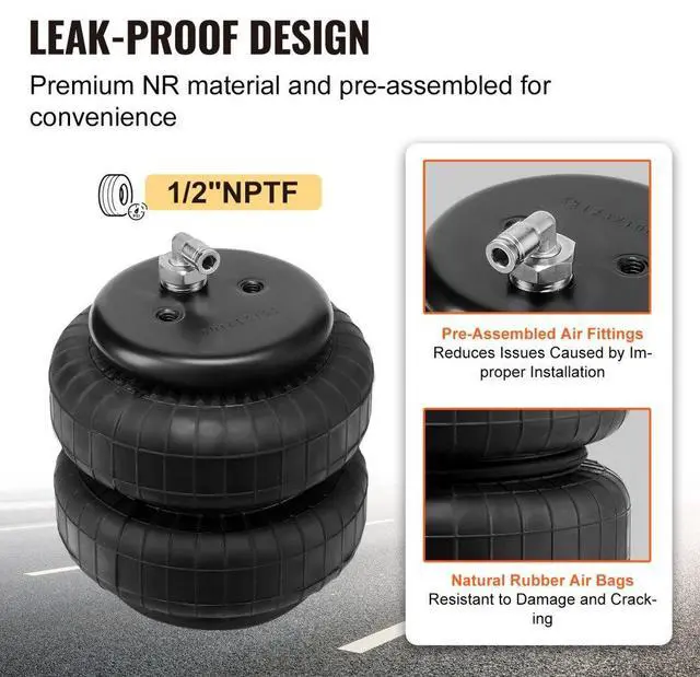 Alt view image 4 of 7 - VEVOR Air Bag Suspension Kit, Air Springs Suspension Bag Kit Compatible with 2001-2010 Chevrolet Silverado 2500/3500HD and GMC Sierra 2500/3500HD 4WD RWD, 5000 lbs Loading, 5 to 100 PSI