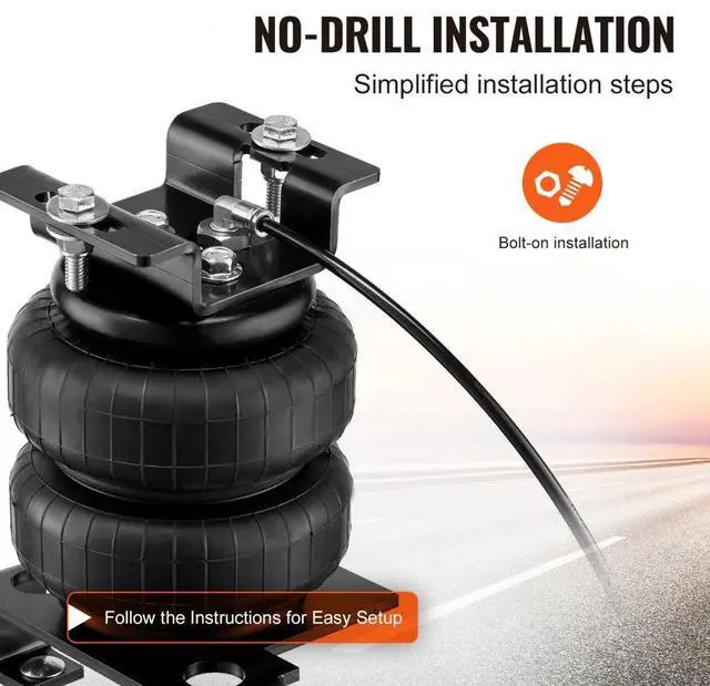 Alt view image 6 of 7 - VEVOR Air Bag Suspension Kit, Air Springs Suspension Bag Kit Compatible with 2001-2010 Chevrolet Silverado 2500/3500HD and GMC Sierra 2500/3500HD 4WD RWD, 5000 lbs Loading, 5 to 100 PSI