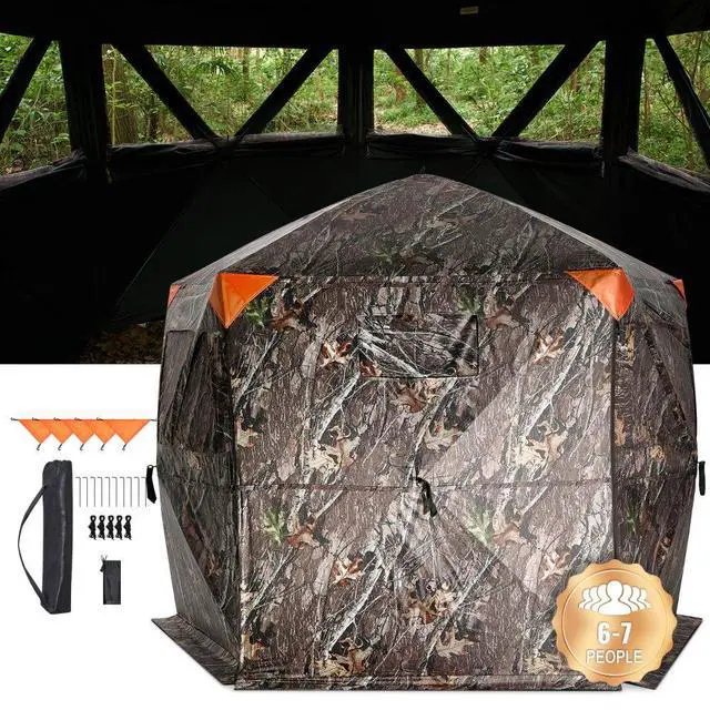 Main image of VEVOR Hunting Blind, 288° See Through Ground Blind, 6-7 Person Pop Up Deer Blind for Hunting with Carrying Bag, Portable Resilient Hunting Tent, 4 Horizontal Windows for Turkey and Deer Hunting