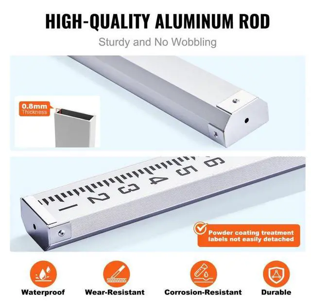Alt view image 4 of 7 - VEVOR Aluminum Grade Rod, 14-Feet/10ths 6 Sections Telescopic Measuring Rod,Double-Sided Scale 1/10 ft Leveling Rod Stick,Aluminum Alloy Survey Rod w/ Bubble Level&Carrying Bag for Houses,Walls,Floors