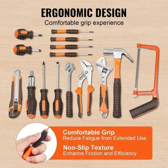 Alt view image 4 of 7 - VEVOR Tool Kit, 216 Piece General Household Hand Tool Set, Home Repairing Tool Kit with Portable Tool Storage Case, High-Quality Steel, for Home Maintenance, DIY Projects, and Automotive Repair