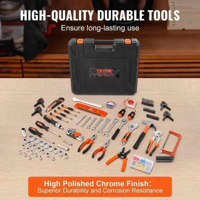 Alt view image 3 of 7 - VEVOR Tool Kit, 216 Piece General Household Hand Tool Set, Home Repairing Tool Kit with Portable Tool Storage Case, High-Quality Steel, for Home Maintenance, DIY Projects, and Automotive Repair