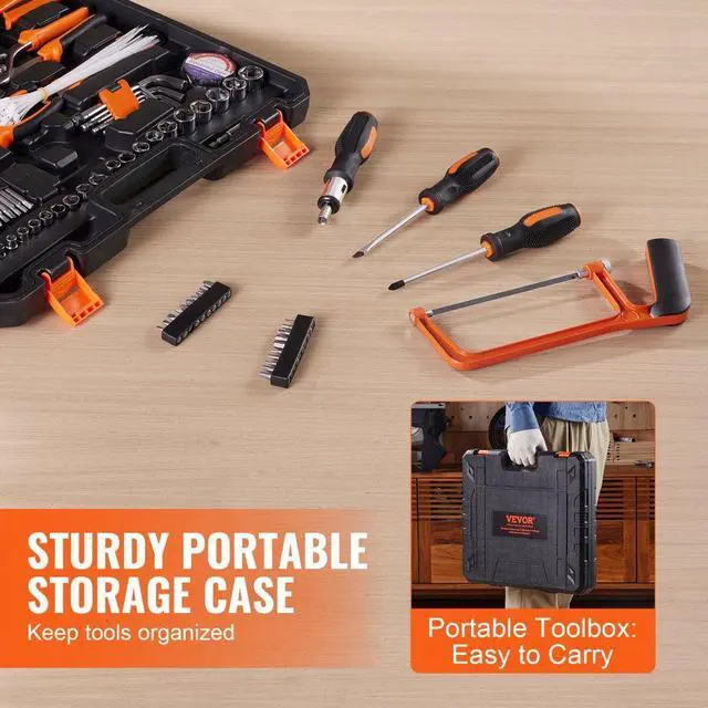 Alt view image 5 of 7 - VEVOR Tool Kit, 216 Piece General Household Hand Tool Set, Home Repairing Tool Kit with Portable Tool Storage Case, High-Quality Steel, for Home Maintenance, DIY Projects, and Automotive Repair