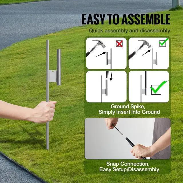 Alt view image 4 of 7 - VEVOR Feather Flag Pole Kit 2 Packs Swooper Flag Pole 12.7 ft with Ground Stakes