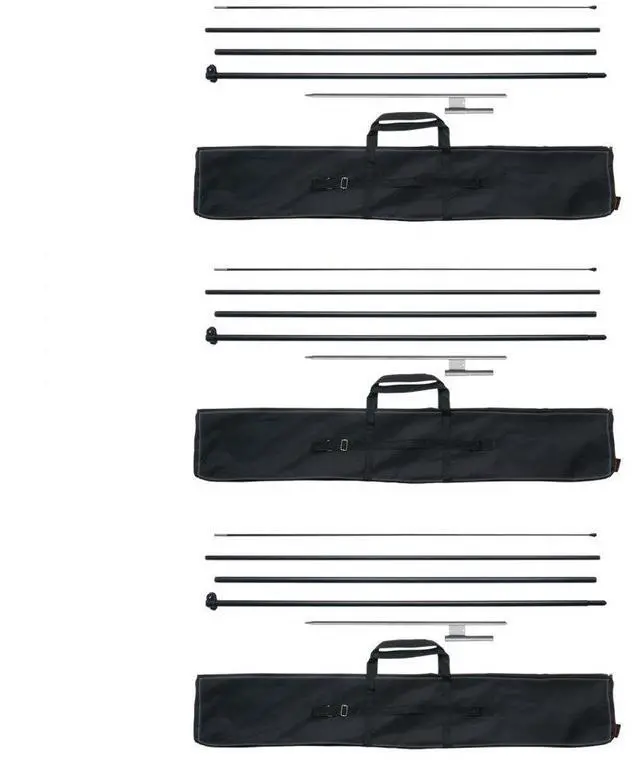 Main image of VEVOR Feather Flag Pole Kit 3 Packs Swooper Flag Pole 16.3 ft with Ground Stakes