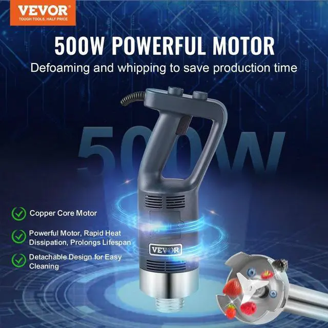 Alt view image 2 of 7 - VEVOR  Commercial Immersion Blender 500W Heavy Duty Hand Mixer for Soup Sauces