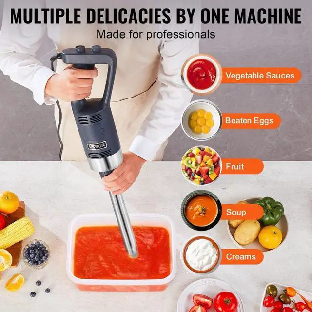 Alt view image 6 of 7 - VEVOR  Commercial Immersion Blender 500W Heavy Duty Hand Mixer for Soup Sauces