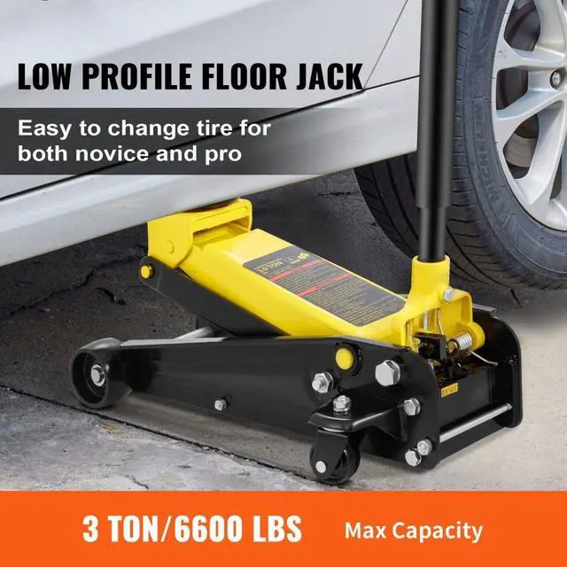 Alt view image 2 of 7 - VEVOR Low Profile Floor Jack 3 Ton Heavy Steel Single Piston Hydraulic Pump