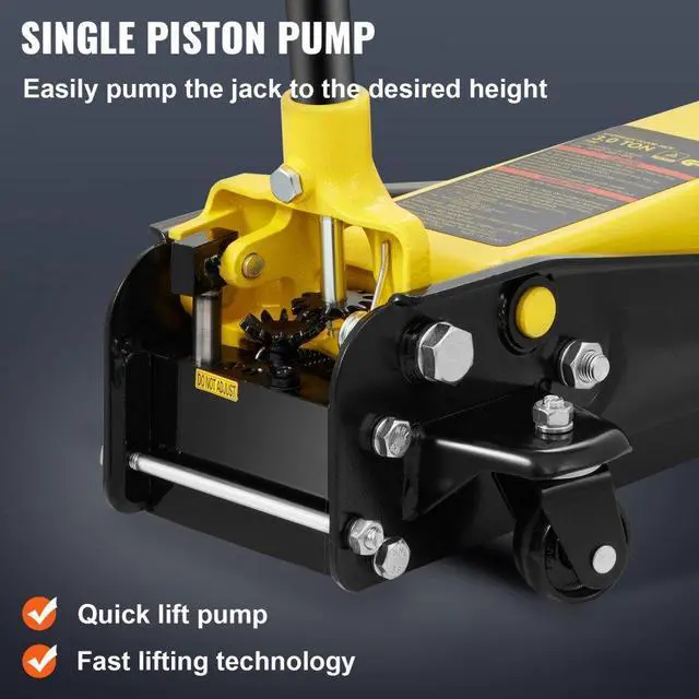 Alt view image 5 of 7 - VEVOR Low Profile Floor Jack 3 Ton Heavy Steel Single Piston Hydraulic Pump