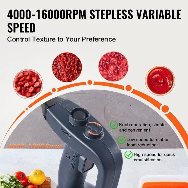 Alt view image 3 of 7 - VEVOR  Commercial Immersion Blender 350W Heavy Duty Hand Mixer for Soup Sauces