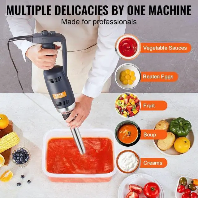 Alt view image 6 of 7 - VEVOR  Commercial Immersion Blender 350W Heavy Duty Hand Mixer for Soup Sauces