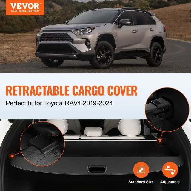 Alt view image 2 of 7 - VEVOR Retractable Cargo Cover for Toyota RAV4 2019-2024 Upgrade Rear Trunk Cover