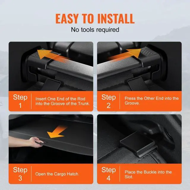 Alt view image 5 of 7 - VEVOR Retractable Cargo Cover for Toyota RAV4 2019-2024 Upgrade Rear Trunk Cover