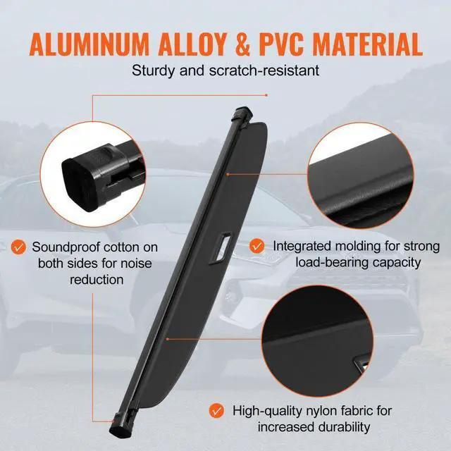 Alt view image 6 of 7 - VEVOR Retractable Cargo Cover for Toyota RAV4 2019-2024 Upgrade Rear Trunk Cover