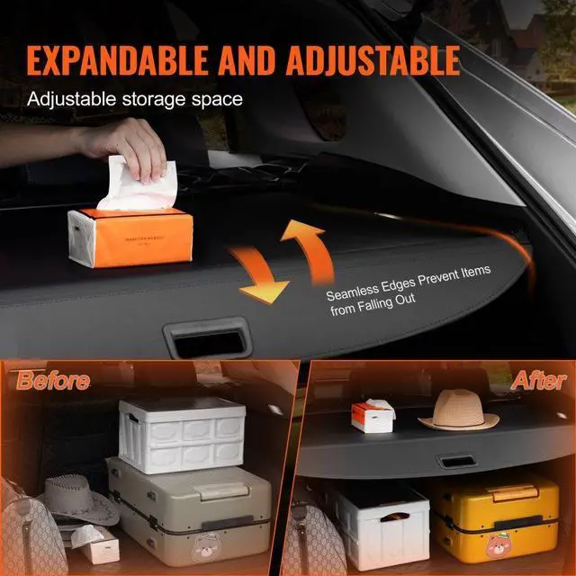 Alt view image 4 of 7 - VEVOR Retractable Cargo Cover for GMC Terrain + Chevrolet Equinox 2018-2024