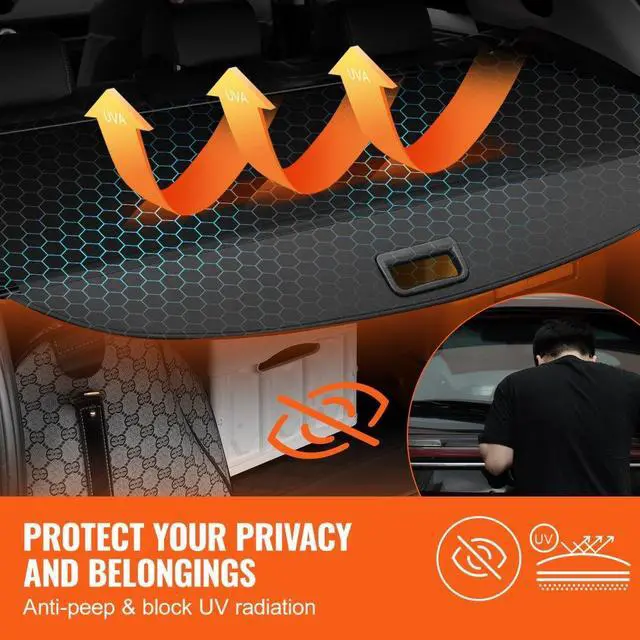 Alt view image 3 of 7 - VEVOR Retractable Cargo Cover for GMC Terrain + Chevrolet Equinox 2018-2024