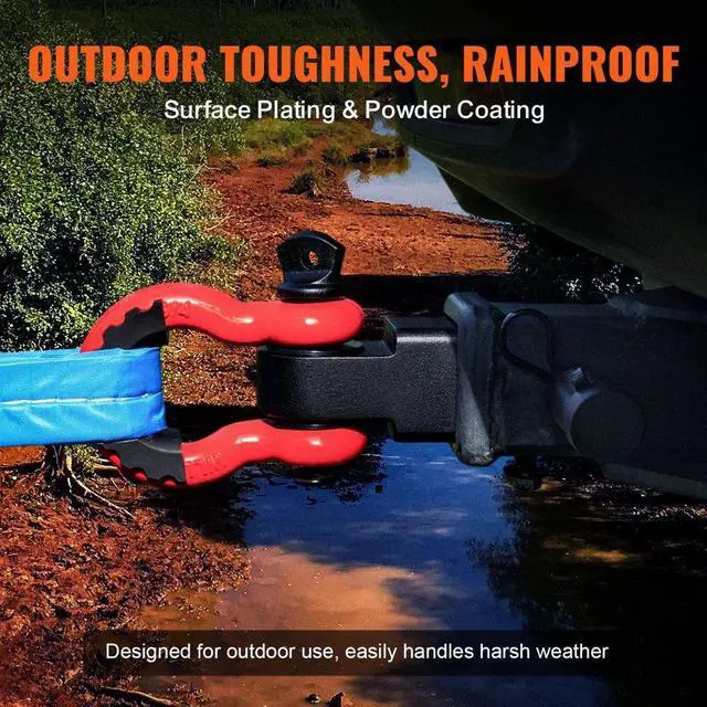 Alt view image 4 of 7 - VEVOR 2" Trailer Shackle Hitch Receiver D-Ring Recovery for Truck Jeep 66000 lbs