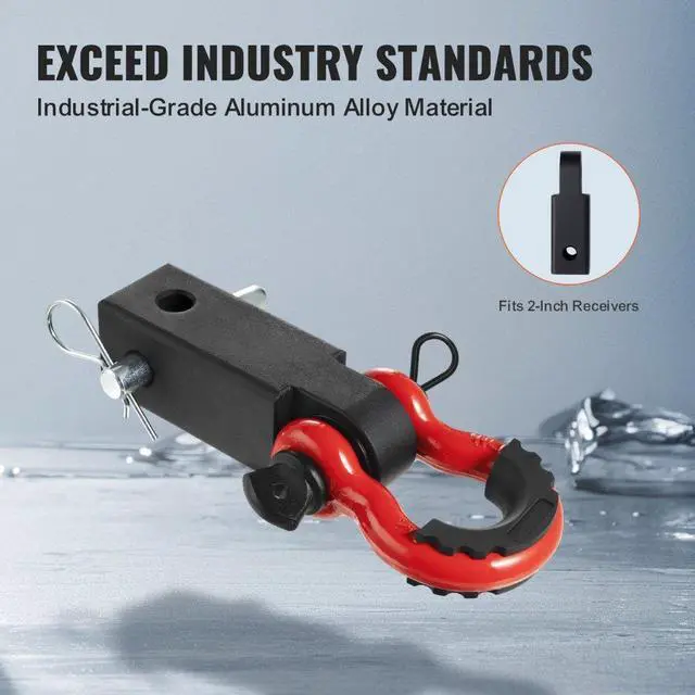 Alt view image 3 of 7 - VEVOR 2" Trailer Shackle Hitch Receiver D-Ring Recovery for Truck Jeep 52900 lbs