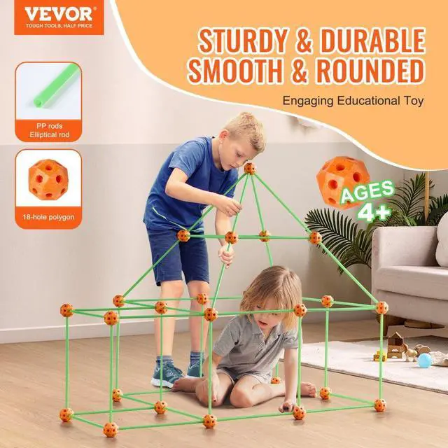 Alt view image 2 of 7 - VEVOR Glow In The Dark! Christmas Gift! Tent Fort Building Kit for Kids Glow In The Dark STEM Construction Toy 85P