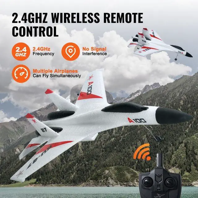 Alt view image 5 of 7 - VEVOR RC Airplane Fighter EPP Foam RC Plane Toy 2.4GHz Remote Control 3D/6G Mode